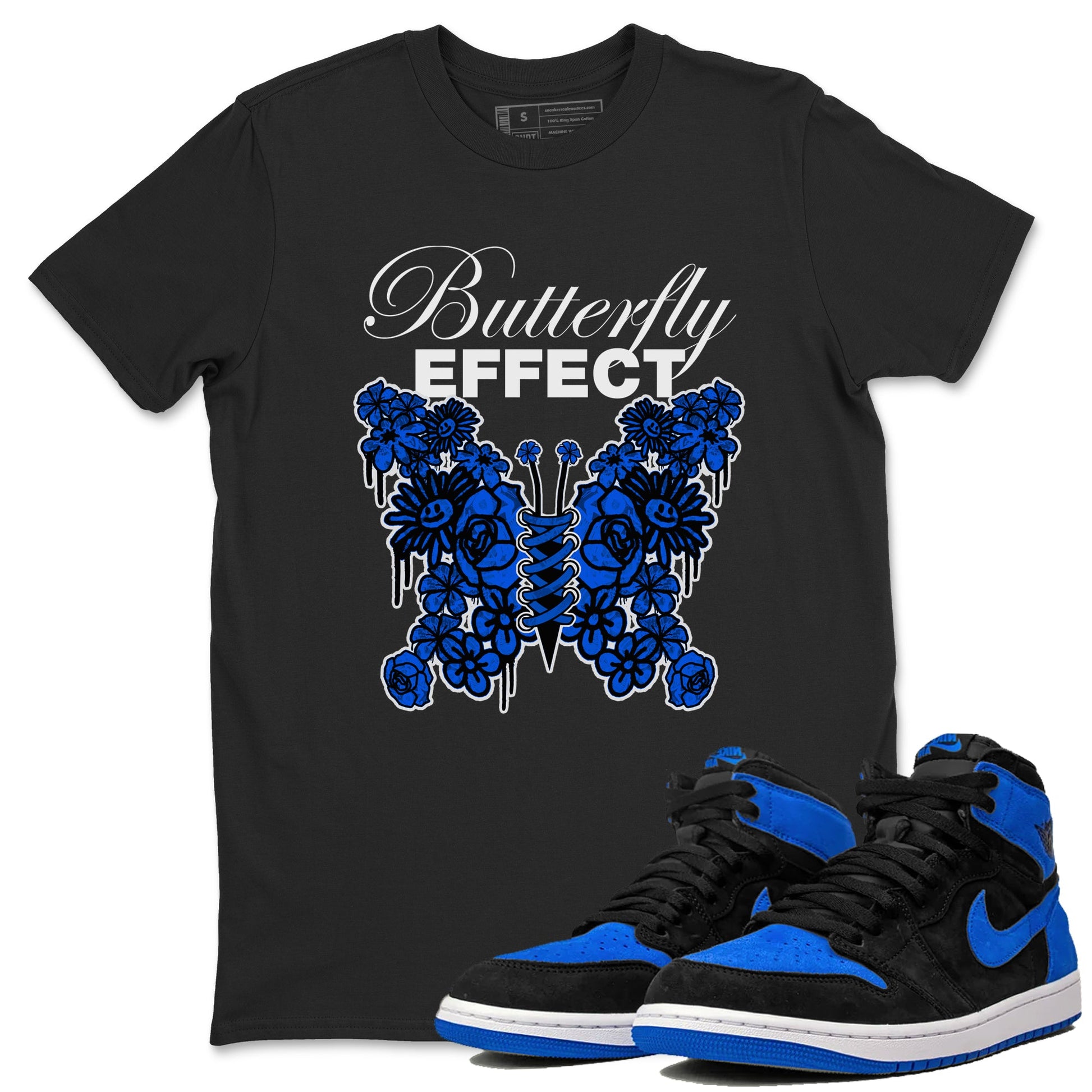 Air Jordan 1 Royal Reimagined shirt to match jordans Butterfly Effect sneaker tees AJ1 Royal Reimagined SNRT Sneaker Release Tees Unisex Black 1 T-Shirt