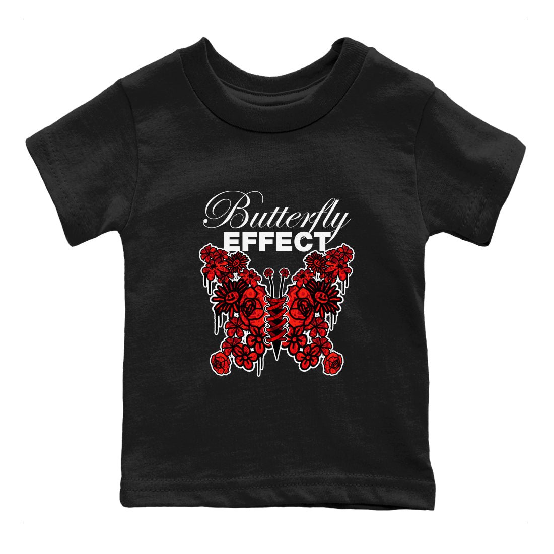 Air Jordan 1 Satin Bred shirt to match jordans Butterfly Effect sneaker tees AJ1 Satin Bred SNRT Sneaker Release Tees Baby Toddler Black 2 T-Shirt