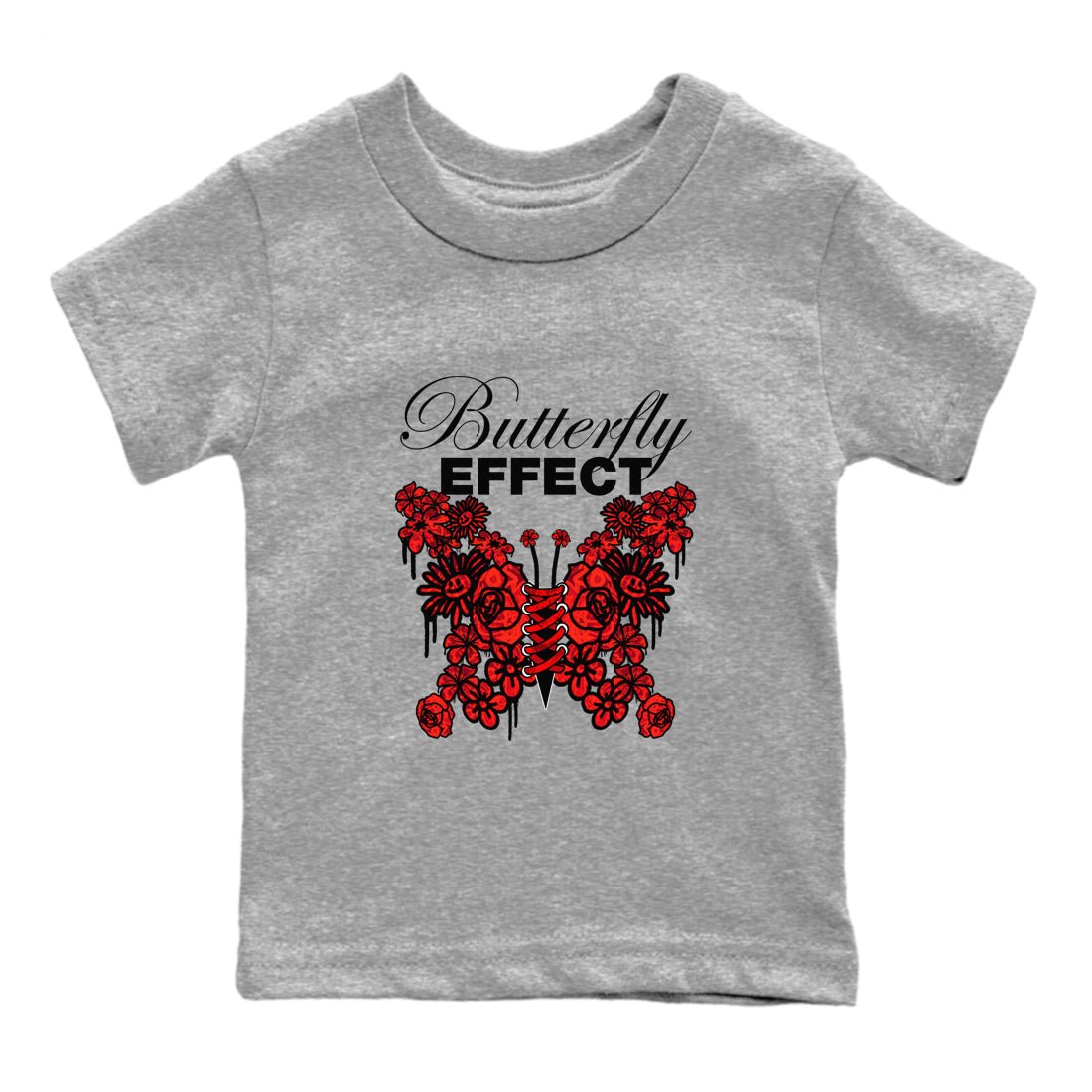 Air Jordan 1 Satin Bred shirt to match jordans Butterfly Effect sneaker tees AJ1 Satin Bred SNRT Sneaker Release Tees Baby Toddler Heather Grey 2 T-Shirt