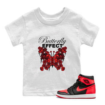 Air Jordan 1 Satin Bred shirt to match jordans Butterfly Effect sneaker tees AJ1 Satin Bred SNRT Sneaker Release Tees Baby Toddler White 1 T-Shirt