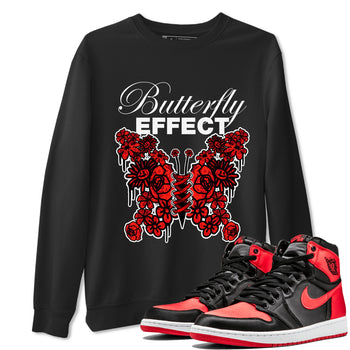 Air Jordan 1 Satin Bred shirt to match jordans Butterfly Effect sneaker tees AJ1 Satin Bred SNRT Sneaker Release Tees Unisex Black 1 T-Shirt