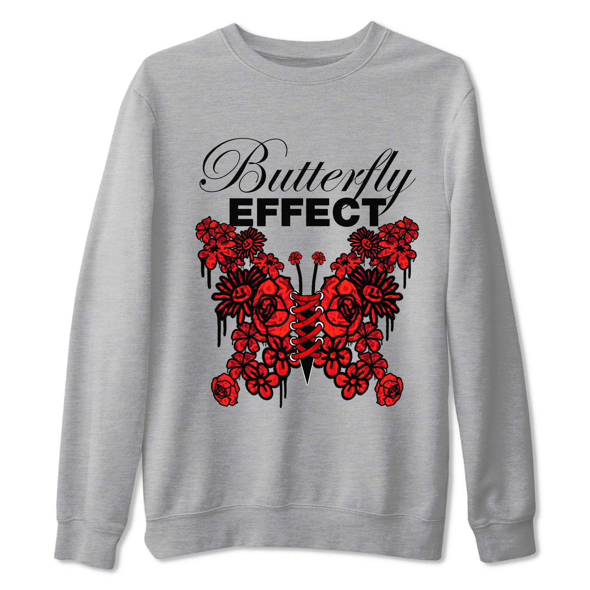 Air Jordan 1 Satin Bred shirt to match jordans Butterfly Effect sneaker tees AJ1 Satin Bred SNRT Sneaker Release Tees Unisex Heather Grey 2 T-Shirt