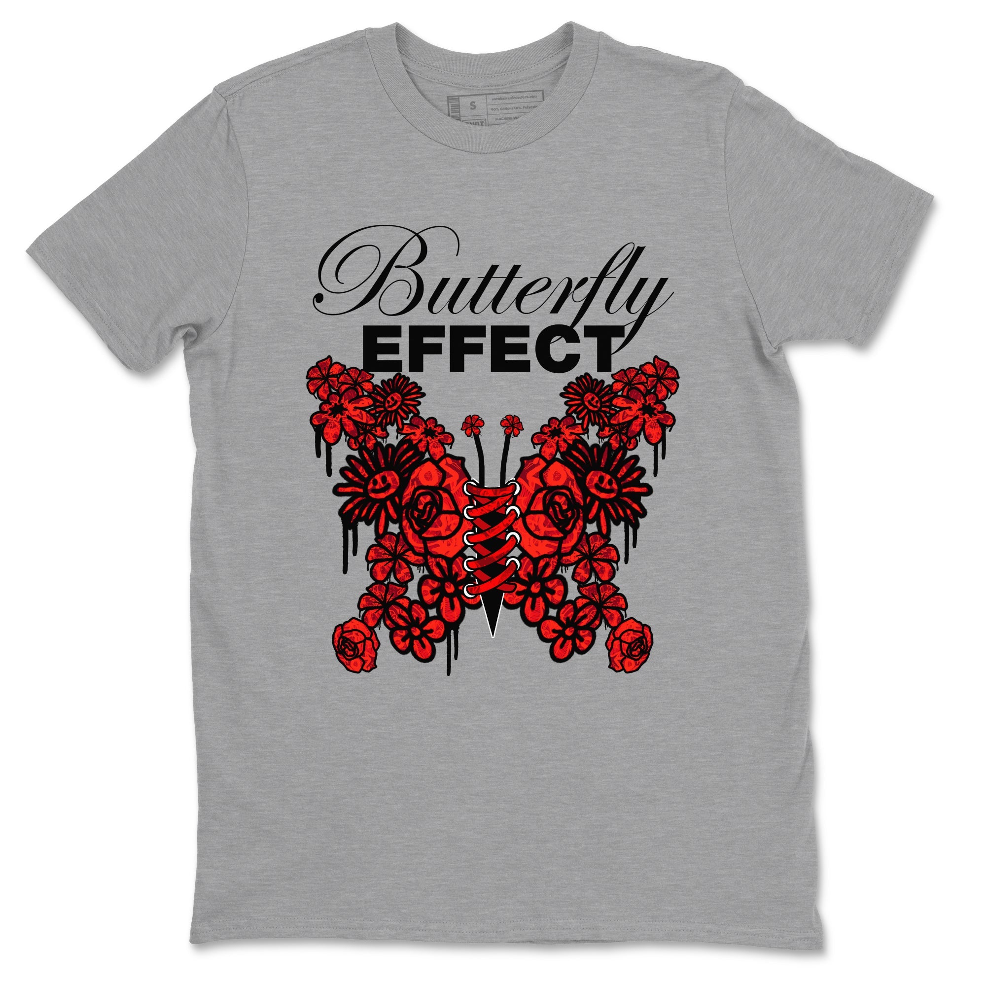 Air Jordan 1 Satin Bred shirt to match jordans Butterfly Effect sneaker tees AJ1 Satin Bred SNRT Sneaker Release Tees Unisex Heather Grey 2 T-Shirt