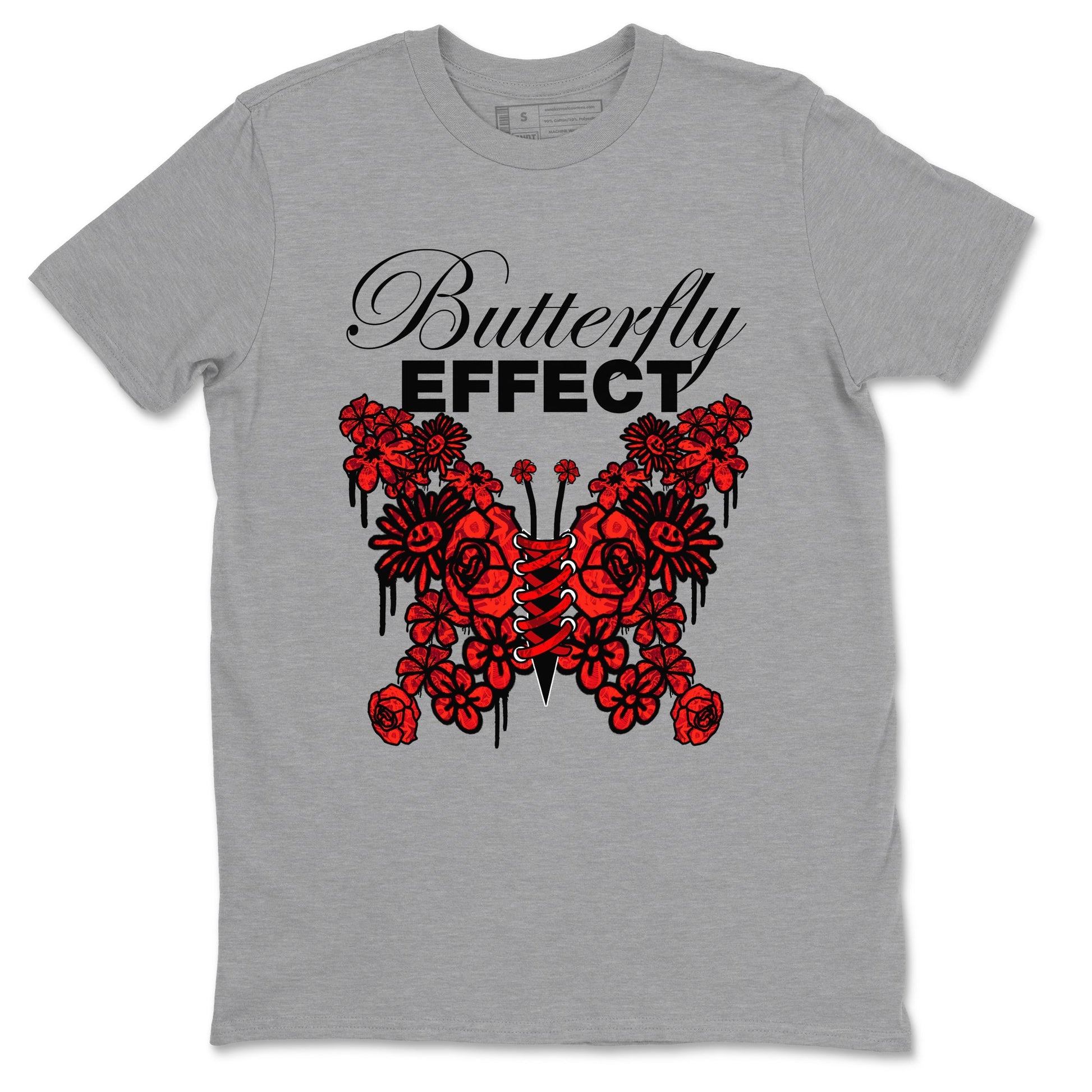 Air Jordan 1 Satin Bred shirt to match jordans Butterfly Effect sneaker tees AJ1 Satin Bred SNRT Sneaker Release Tees Unisex Heather Grey 2 T-Shirt