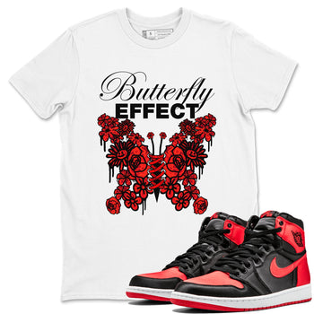 Air Jordan 1 Satin Bred shirt to match jordans Butterfly Effect sneaker tees AJ1 Satin Bred SNRT Sneaker Release Tees Unisex White 1 T-Shirt