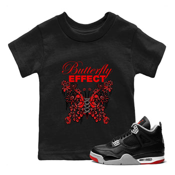4s Bred Reimagined shirt to match jordans Butterfly Effect sneaker tees Air Jordan 4 Bred Reimagined SNRT Sneaker Release Tees Baby Toddler Black 1 T-Shirt