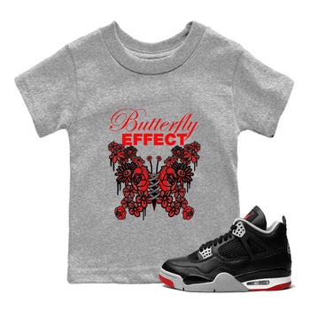 4s Bred Reimagined shirt to match jordans Butterfly Effect sneaker tees Air Jordan 4 Bred Reimagined SNRT Sneaker Release Tees Baby Toddler Heather Grey 1 T-Shirt