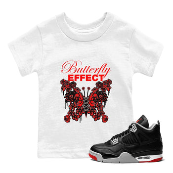 4s Bred Reimagined shirt to match jordans Butterfly Effect sneaker tees Air Jordan 4 Bred Reimagined SNRT Sneaker Release Tees Baby Toddler White 1 T-Shirt