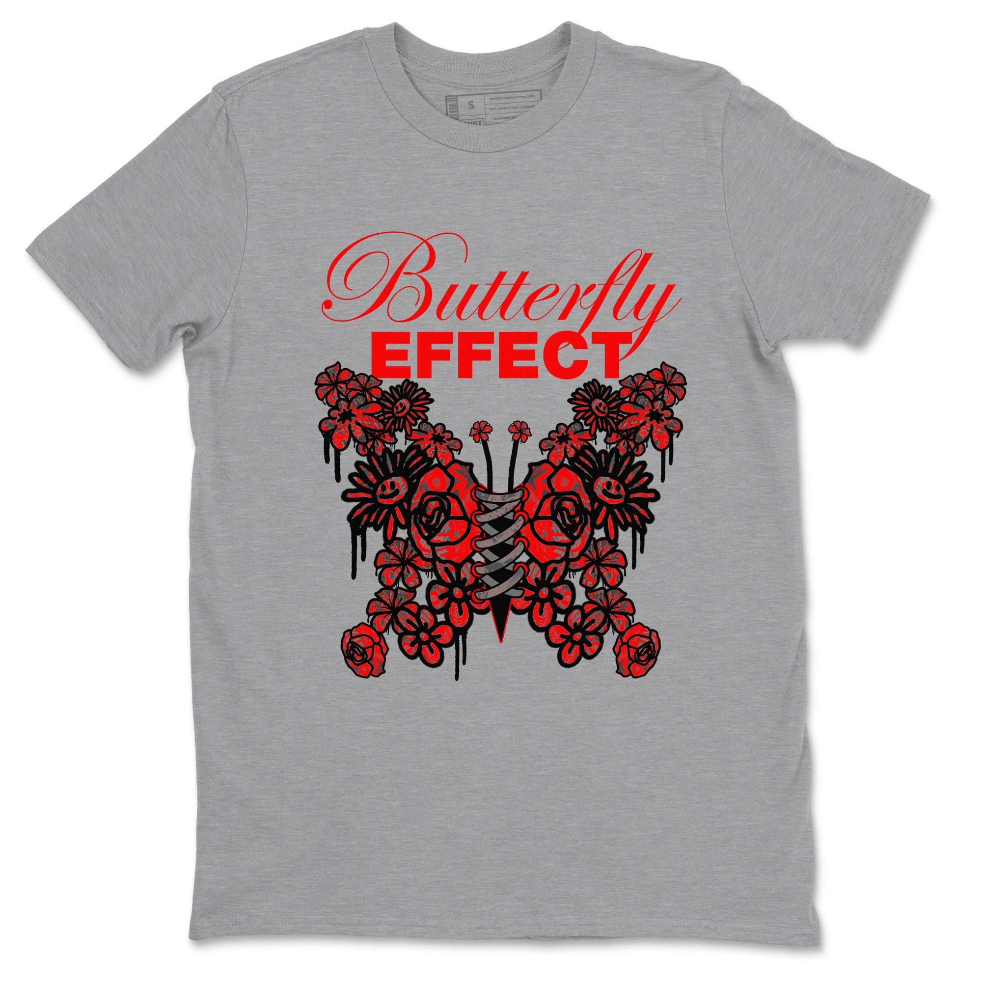 4s Bred Reimagined shirt to match jordans Butterfly Effect sneaker tees Air Jordan 4 Bred Reimagined SNRT Sneaker Release Tees Unisex Heather Grey 2 T-Shirt