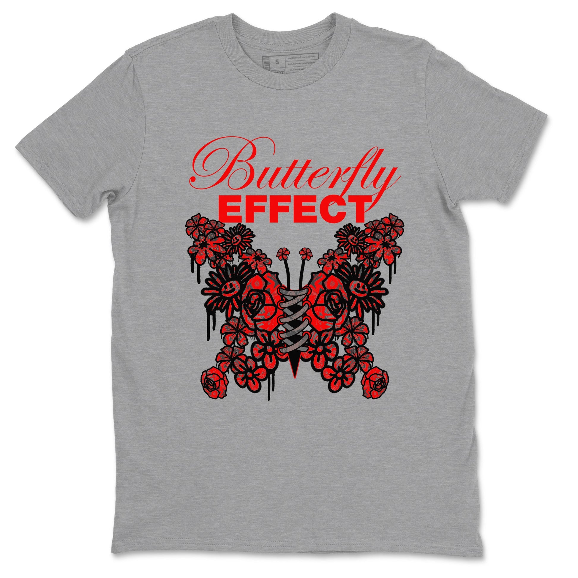 4s Bred Reimagined shirt to match jordans Butterfly Effect sneaker tees Air Jordan 4 Bred Reimagined SNRT Sneaker Release Tees Unisex Heather Grey 2 T-Shirt