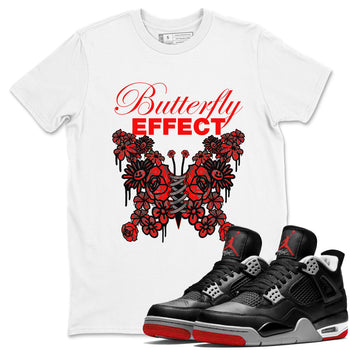 4s Bred Reimagined shirt to match jordans Butterfly Effect sneaker tees Air Jordan 4 Bred Reimagined SNRT Sneaker Release Tees Unisex White 1 T-Shirt