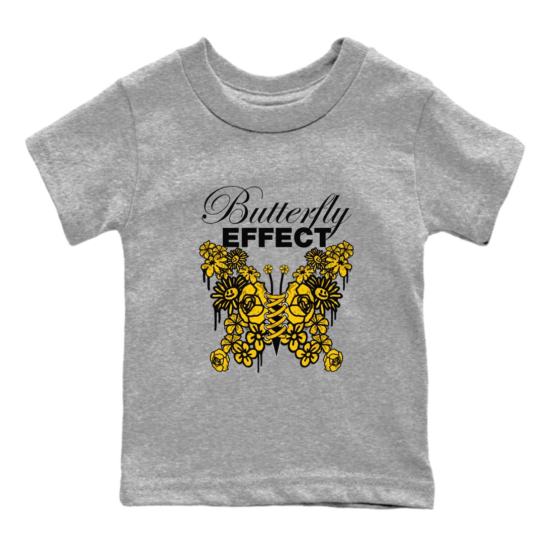 Air Jordan 6 Yellow Ochre shirt to match jordans Butterfly Effect sneaker tees AJ6 Yellow Ochre SNRT Sneaker Release Tees Baby Toddler Heather Grey 2 T-Shirt