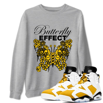 Air Jordan 6 Yellow Ochre shirt to match jordans Butterfly Effect sneaker tees AJ6 Yellow Ochre SNRT Sneaker Release Tees Unisex Heather Grey 1 T-Shirt