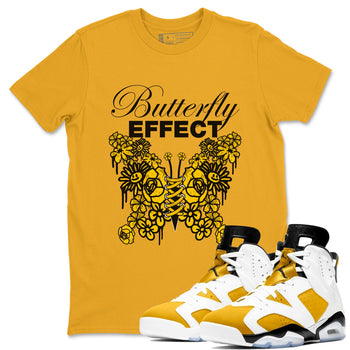 Air Jordan 6 Yellow Ochre shirt to match jordans Butterfly Effect sneaker tees AJ6 Yellow Ochre SNRT Sneaker Release Tees Unisex Gold 1 T-Shirt