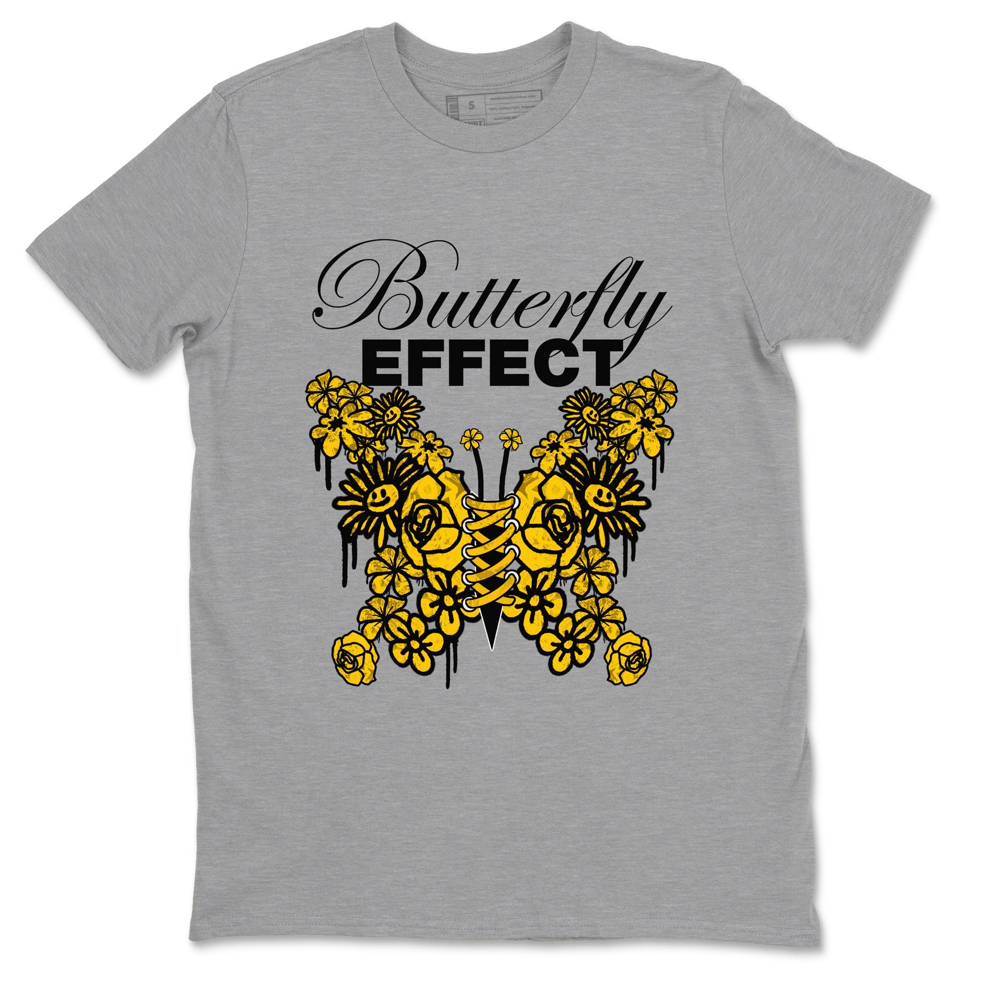 Air Jordan 6 Yellow Ochre shirt to match jordans Butterfly Effect sneaker tees AJ6 Yellow Ochre SNRT Sneaker Release Tees Unisex Heather Grey 2 T-Shirt