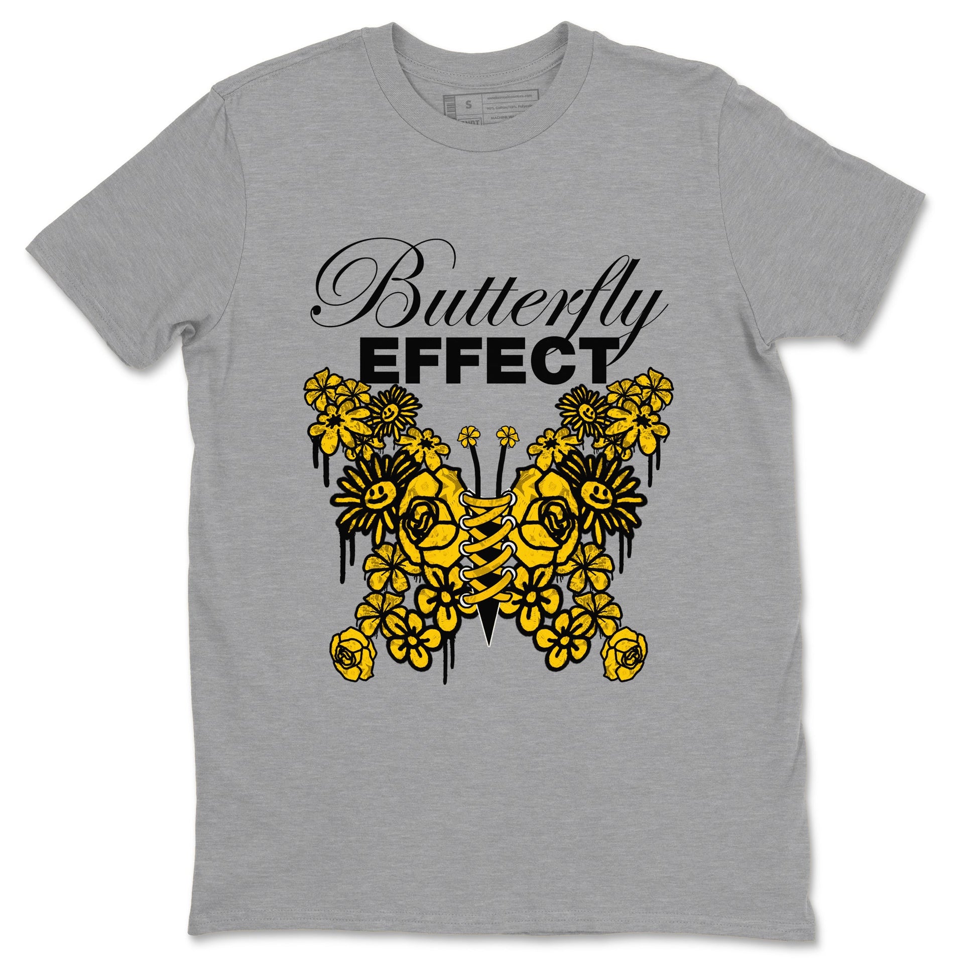 Air Jordan 6 Yellow Ochre shirt to match jordans Butterfly Effect sneaker tees AJ6 Yellow Ochre SNRT Sneaker Release Tees Unisex Heather Grey 2 T-Shirt