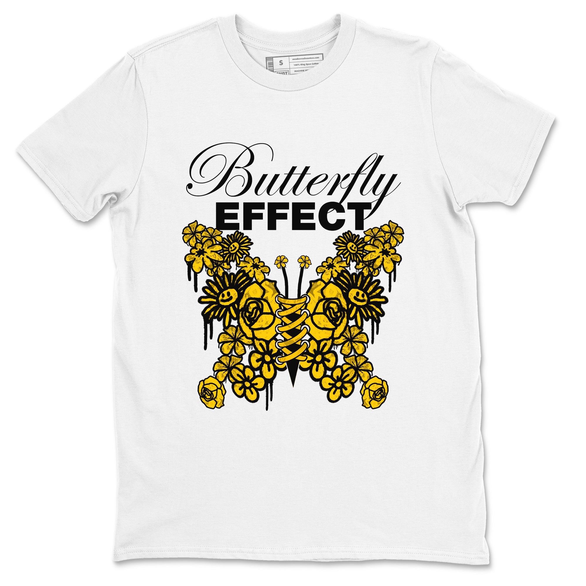 Air Jordan 6 Yellow Ochre shirt to match jordans Butterfly Effect sneaker tees AJ6 Yellow Ochre SNRT Sneaker Release Tees Unisex White 2 T-Shirt