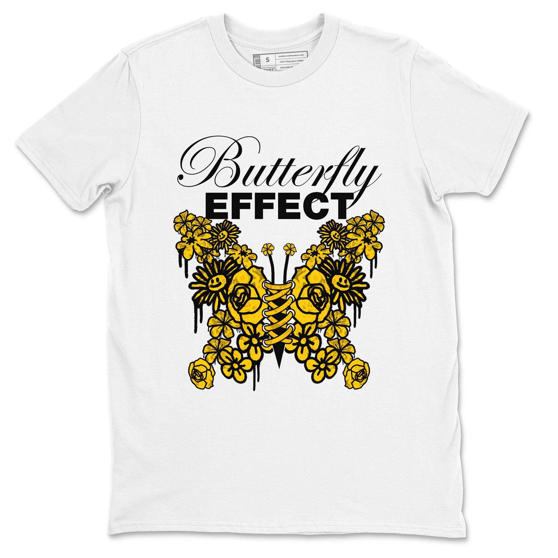 Air Jordan 6 Yellow Ochre shirt to match jordans Butterfly Effect sneaker tees AJ6 Yellow Ochre SNRT Sneaker Release Tees Unisex White 2 T-Shirt