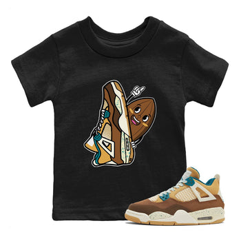 Air Jordan 4 GS Cacao Wow Kid's shirt to match jordans Cacao Friend sneaker tees Air Jordan 4 Cacao Wow SNRT Sneaker Release Tees Baby Toddler Kids Black 1 T-Shirt