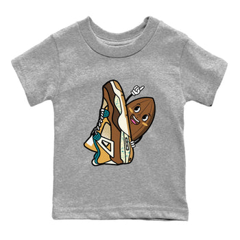 Air Jordan 4 GS Cacao Wow Kid's shirt to match jordans Cacao Friend sneaker tees Air Jordan 4 Cacao Wow SNRT Sneaker Release Tees Baby Toddler Kids Heather Grey 2 T-Shirt