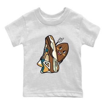 Air Jordan 4 GS Cacao Wow Kid's shirt to match jordans Cacao Friend sneaker tees Air Jordan 4 Cacao Wow SNRT Sneaker Release Tees Baby Toddler Kids White 2 T-Shirt