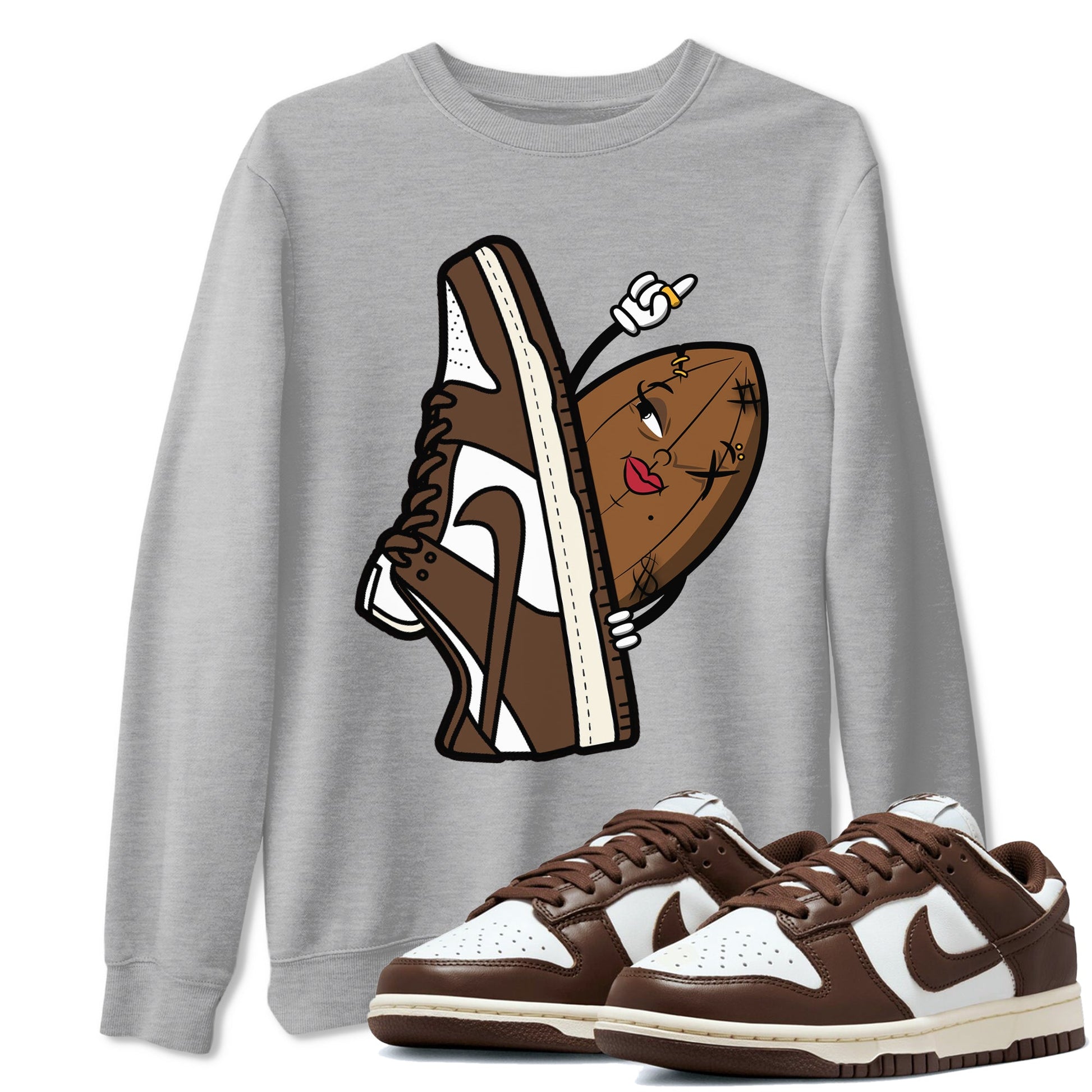 Dunk Low Cacao Wow shirt to match jordans Cacao Friend sneaker tees Special Valentine's Day Couple Shirt Dunk Cacao Wow SNRT Sneaker Tees Sneaker Matching Shirt Unisex Heather Grey 1 T-Shirt