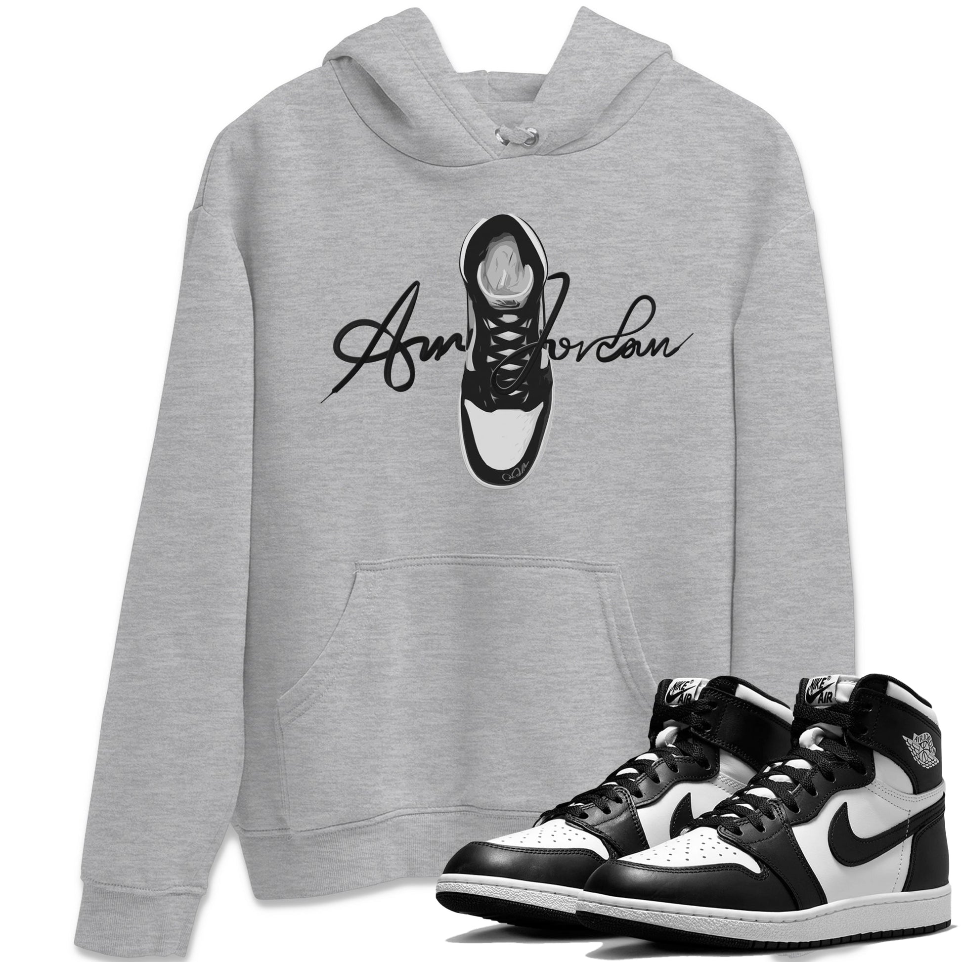 Jordan 1 Black White Sneaker Match Tees Caligraphy Shoe Lace Sneaker Tees Jordan 1 Black White Sneaker Release Tees Unisex Shirts