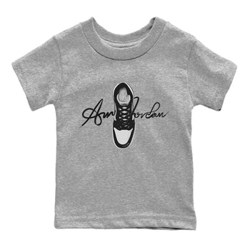 Jordan 1 Black White Sneaker Match Tees Caligraphy Shoe Lace Sneaker Tees Jordan 1 Black White Sneaker Release Tees Kids Shirts