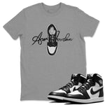 Jordan 1 Black White Sneaker Match Tees Caligraphy Shoe Lace Sneaker Tees Jordan 1 Black White Sneaker Release Tees Unisex Shirts