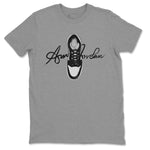 Jordan 1 Black White Sneaker Match Tees Caligraphy Shoe Lace Sneaker Tees Jordan 1 Black White Sneaker Release Tees Unisex Shirts