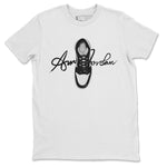 Jordan 1 Black White Sneaker Match Tees Caligraphy Shoe Lace Sneaker Tees Jordan 1 Black White Sneaker Release Tees Unisex Shirts