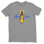 Jordan 1 Game Royal Varsity Maize Sneaker Match Tees Caligraphy Shoe Lace Sneaker Tees Jordan 1 Game Royal Varsity Maize Sneaker Release Tees Unisex Shirts