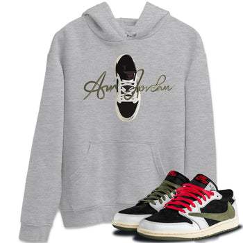 Jordan 1 Travis Scott Olive Sneaker Match Tees Caligraphy Shoe Lace Sneaker Tees Jordan 1 Travis Scott Olive Sneaker Release Tees Unisex Shirts