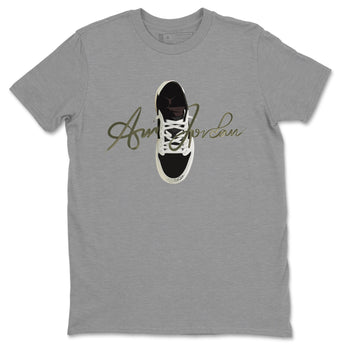 Jordan 1 Travis Scott Olive Sneaker Match Tees Caligraphy Shoe Lace Sneaker Tees Jordan 1 Travis Scott Olive Sneaker Release Tees Unisex Shirts