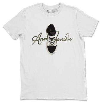 Jordan 1 Travis Scott Olive Sneaker Match Tees Caligraphy Shoe Lace Sneaker Tees Jordan 1 Travis Scott Olive Sneaker Release Tees Unisex Shirts