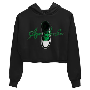 Air Jordan 1 Celtics Sneaker Match Tees Caligraphy Shoe Lace Sneaker Tees AJ1 High OG Lucky Green Sneaker Release Tees Women's Shirts Black 2