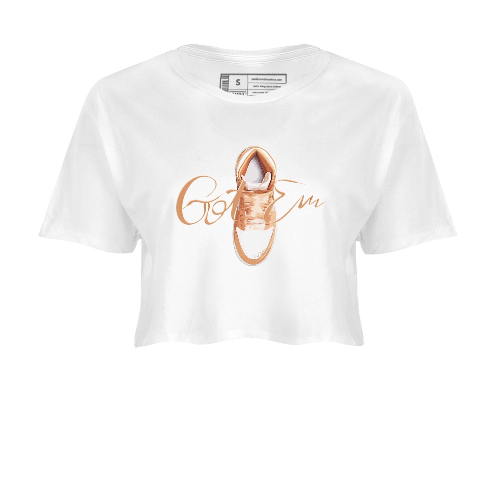 Air Jordan 1 Praline shirt to match jordans Caligraphy Shoe Lace sneaker tees AJ1Praline SNRT Sneaker Release Tees White 2 Crop T-Shirt