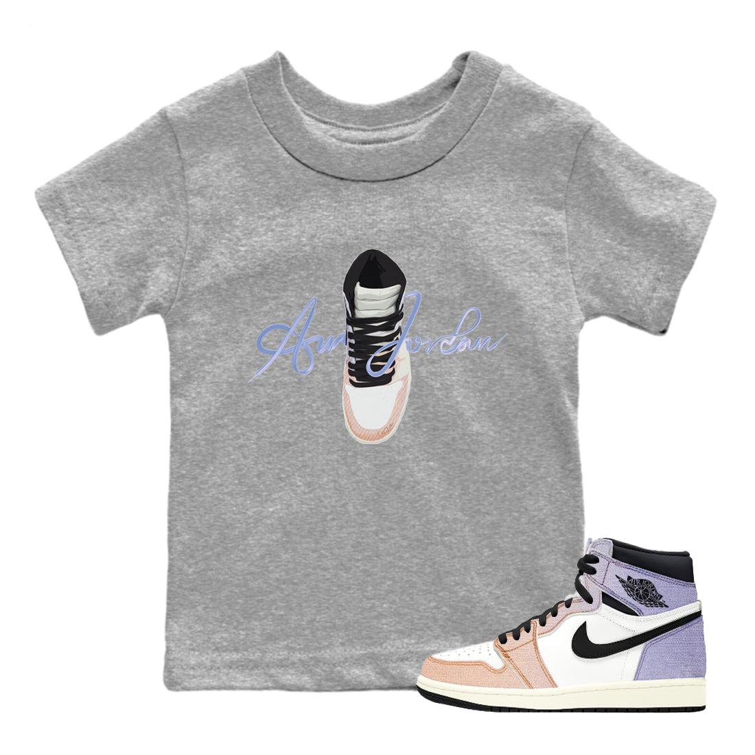 Air Jordan 1 Skyline Caligraphy Shoe Lace Baby and Kids Sneaker Tees Air Jordan 1 Skyline Kids Sneaker Tees Size Chart