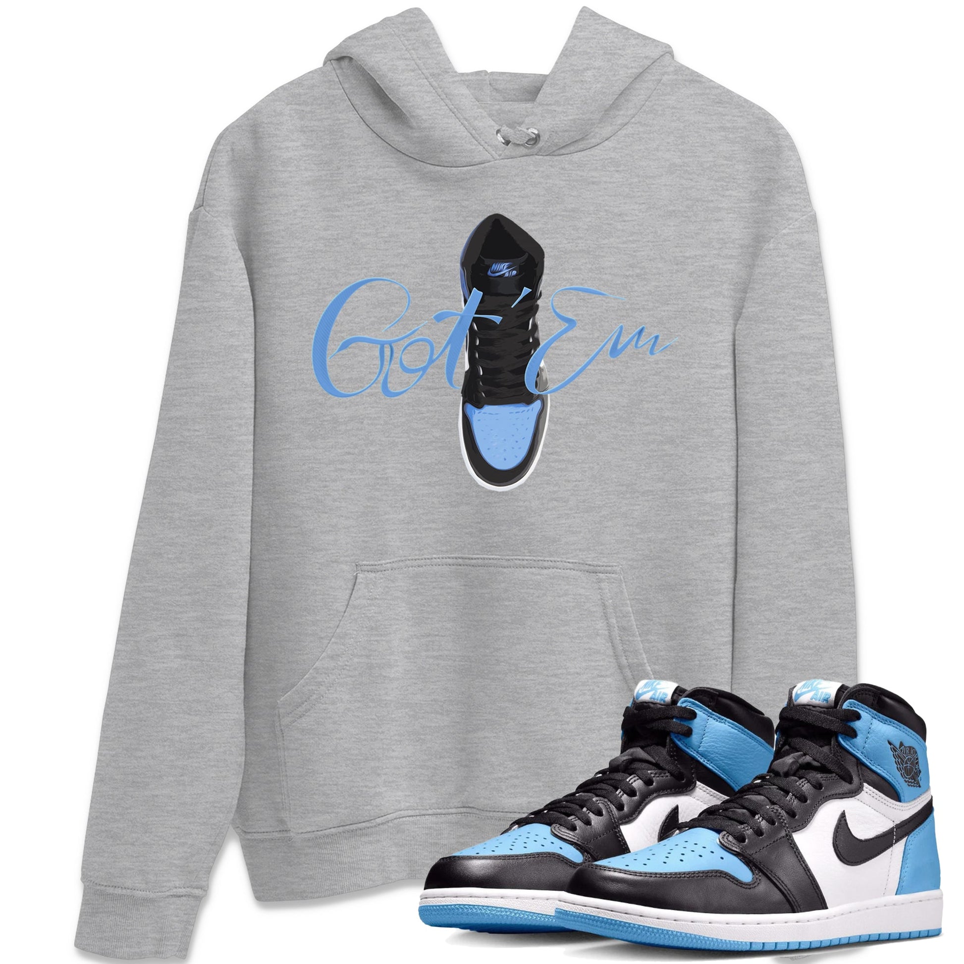 Air Jordan 1 Retro High OG UNC Toe Shirt to match Jordans Caligraphy Shoe Lace Sneaker Tees 1s UNC Toe SNRT Sneaker Release Tees Crew Neck T-Shirts Heather Grey 1