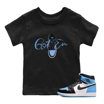 Air Jordan 1 Retro High OG UNC Toe Shirt to match Jordans Caligraphy Shoe Lace Sneaker Tees 1s UNC Toe SNRT Sneaker Release Tees Kids and Baby Tees Black 1