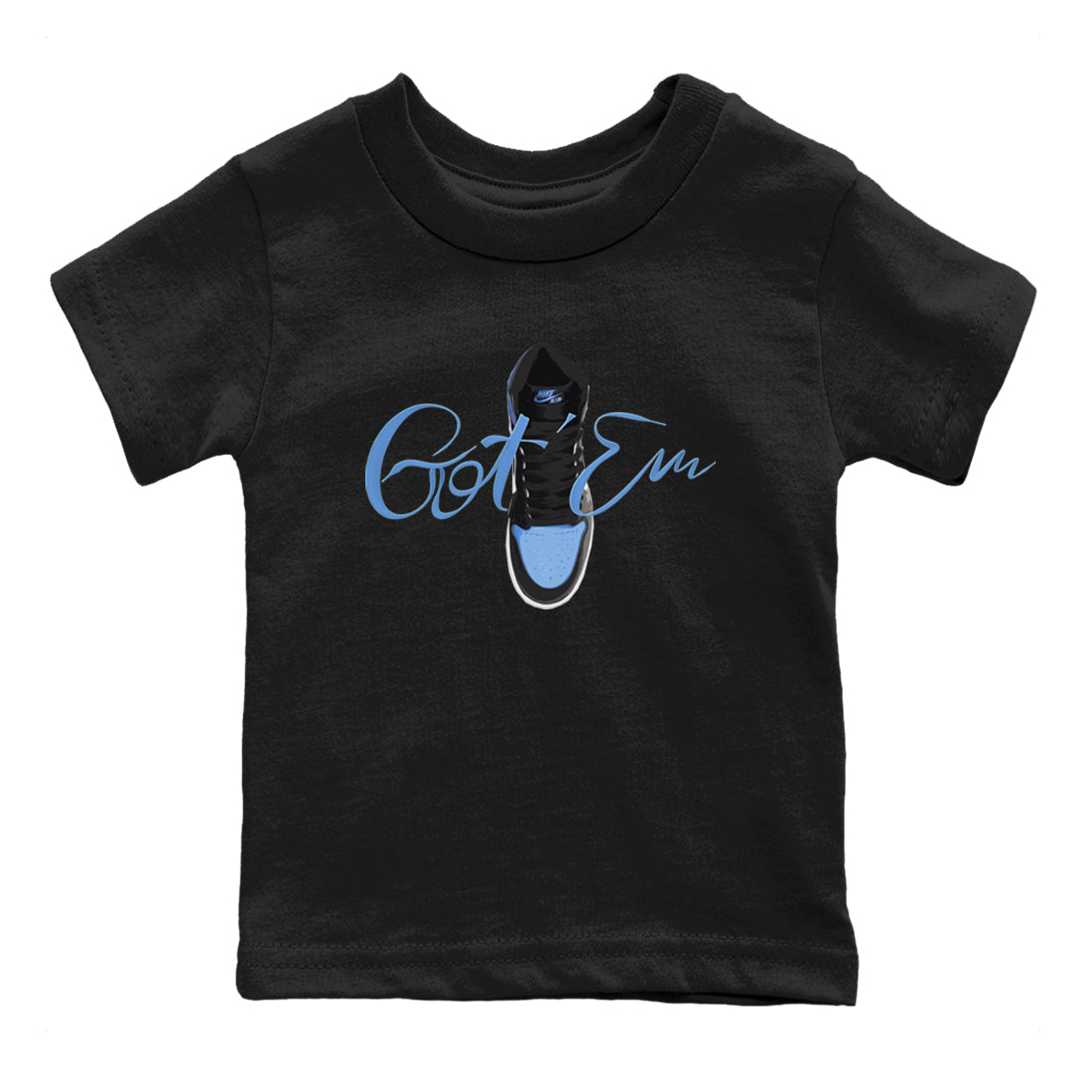 Air Jordan 1 Retro High OG UNC Toe Shirt to match Jordans Caligraphy Shoe Lace Sneaker Tees 1s UNC Toe SNRT Sneaker Release Tees Kids and Baby Tees Black 2