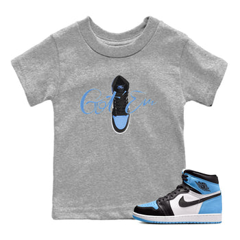 Air Jordan 1 Retro High OG UNC Toe Shirt to match Jordans Caligraphy Shoe Lace Sneaker Tees 1s UNC Toe SNRT Sneaker Release Tees Kids and Baby Tees Heather Grey 1