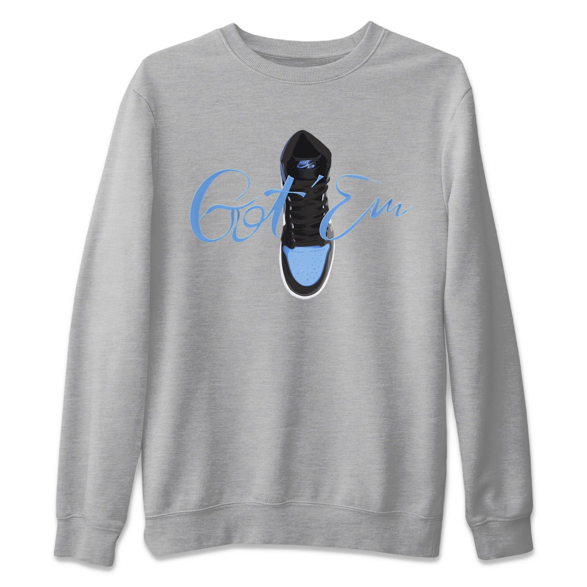Air Jordan 1 Retro High OG UNC Toe Shirt to match Jordans Caligraphy Shoe Lace Sneaker Tees 1s UNC Toe SNRT Sneaker Release Tees Crew Neck T-Shirts Heather Grey 2