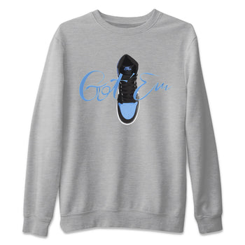 Air Jordan 1 Retro High OG UNC Toe Shirt to match Jordans Caligraphy Shoe Lace Sneaker Tees 1s UNC Toe SNRT Sneaker Release Tees Crew Neck T-Shirts Heather Grey 2
