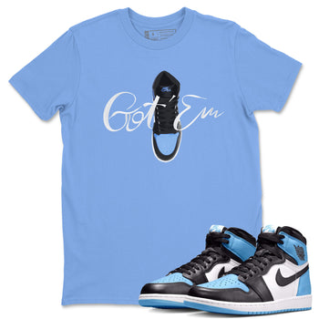 Air Jordan 1 Retro High OG UNC Toe Shirt to match Jordans Caligraphy Shoe Lace Sneaker Tees 1s UNC Toe SNRT Sneaker Release Tees Crew Neck T-Shirts Carolina Blue 1