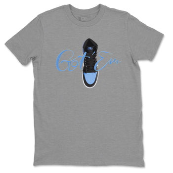 Air Jordan 1 Retro High OG UNC Toe Shirt to match Jordans Caligraphy Shoe Lace Sneaker Tees 1s UNC Toe SNRT Sneaker Release Tees Crew Neck T-Shirts Heather Grey 2