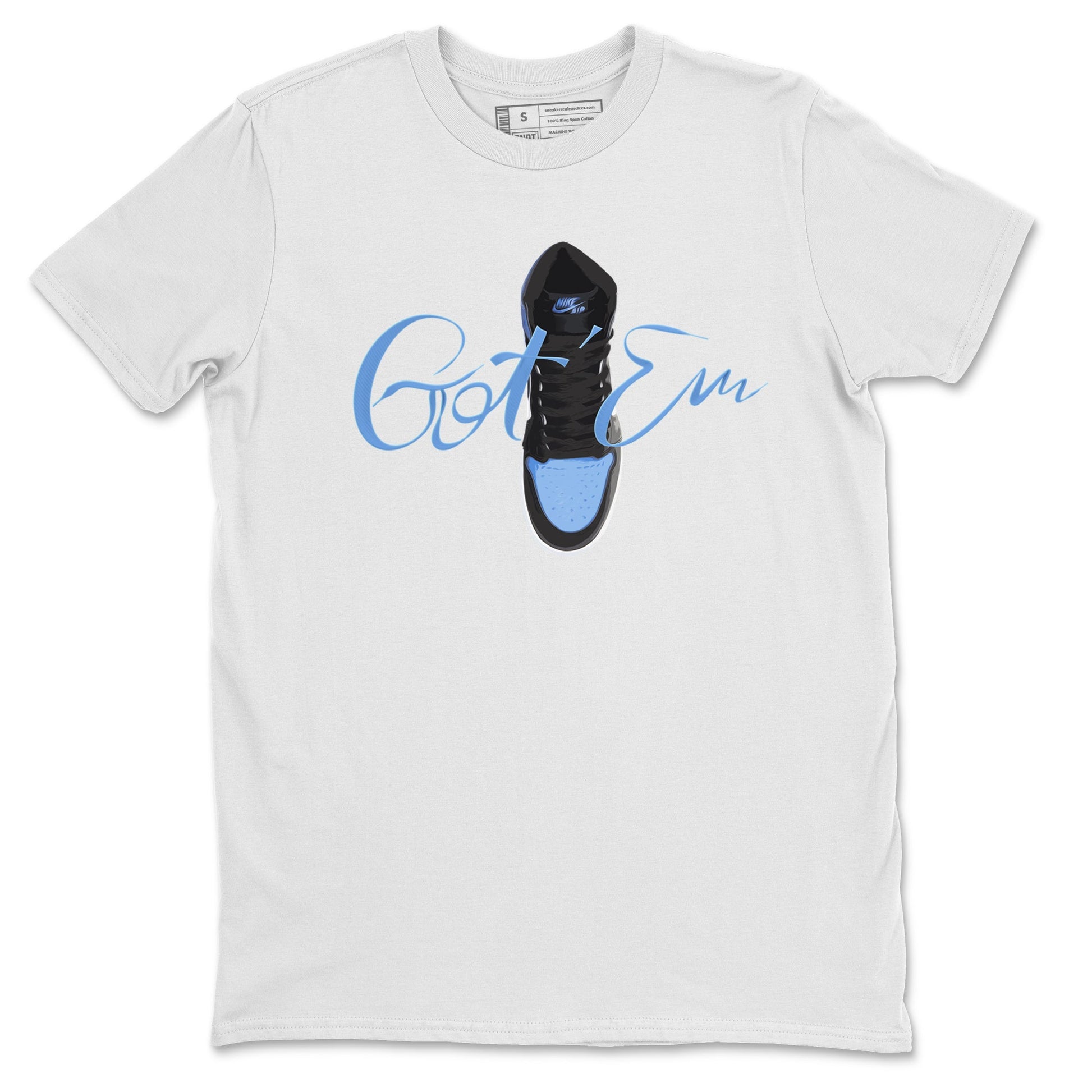Air Jordan 1 Retro High OG UNC Toe Shirt to match Jordans Caligraphy Shoe Lace Sneaker Tees 1s UNC Toe SNRT Sneaker Release Tees Crew Neck T-Shirts White 2
