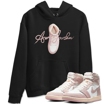 AJ1 Retro High OG Washed Pink Sneaker Match Tees Caligraphy Shoe Lace Sneaker Tees AJ1 Retro High OG Washed Pink Sneaker Release Tees Unisex Shirts Black 1