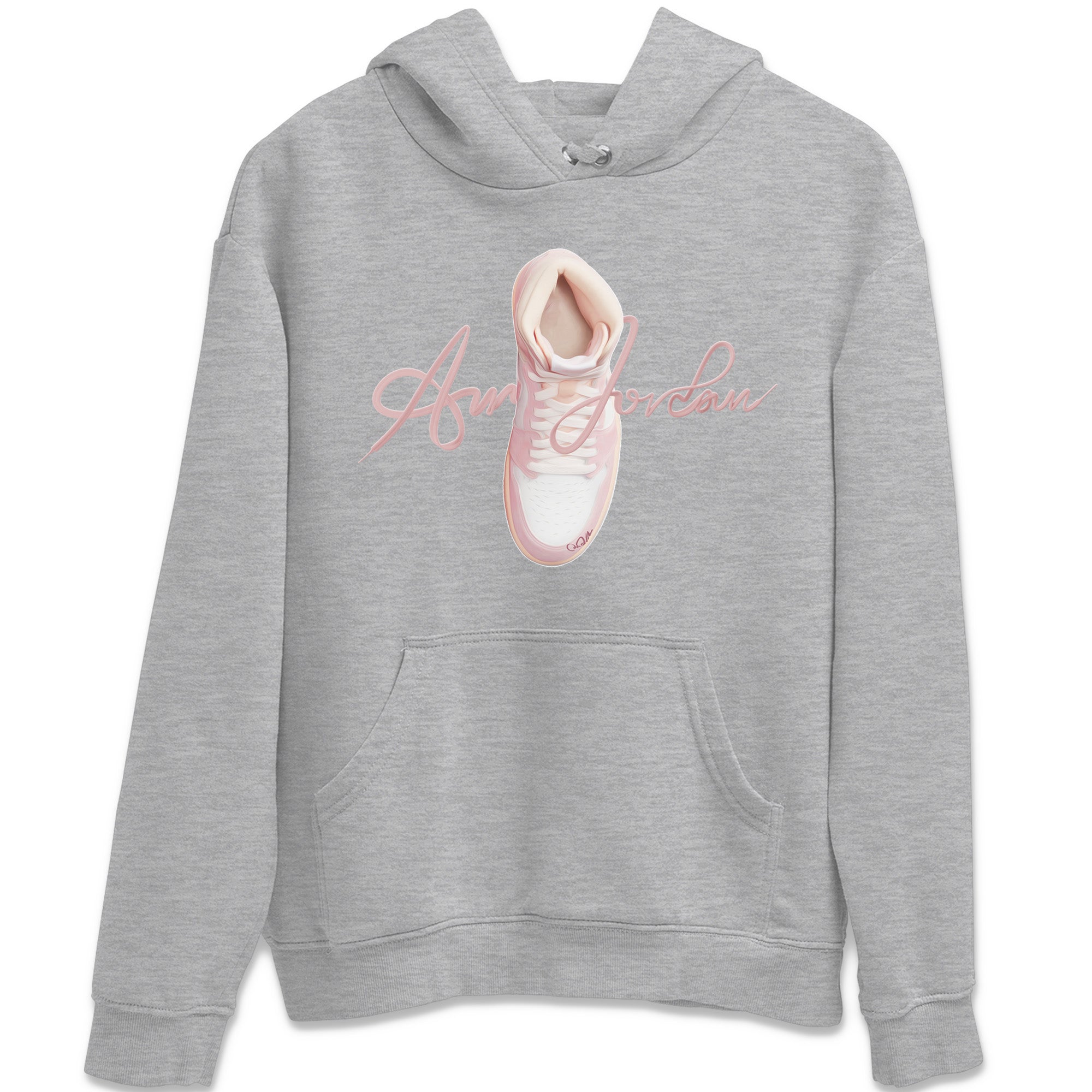AJ1 Retro High OG Washed Pink Sneaker Match Tees Caligraphy Shoe Lace Sneaker Tees AJ1 Retro High OG Washed Pink Sneaker Release Tees Unisex Shirts Heather Grey 2