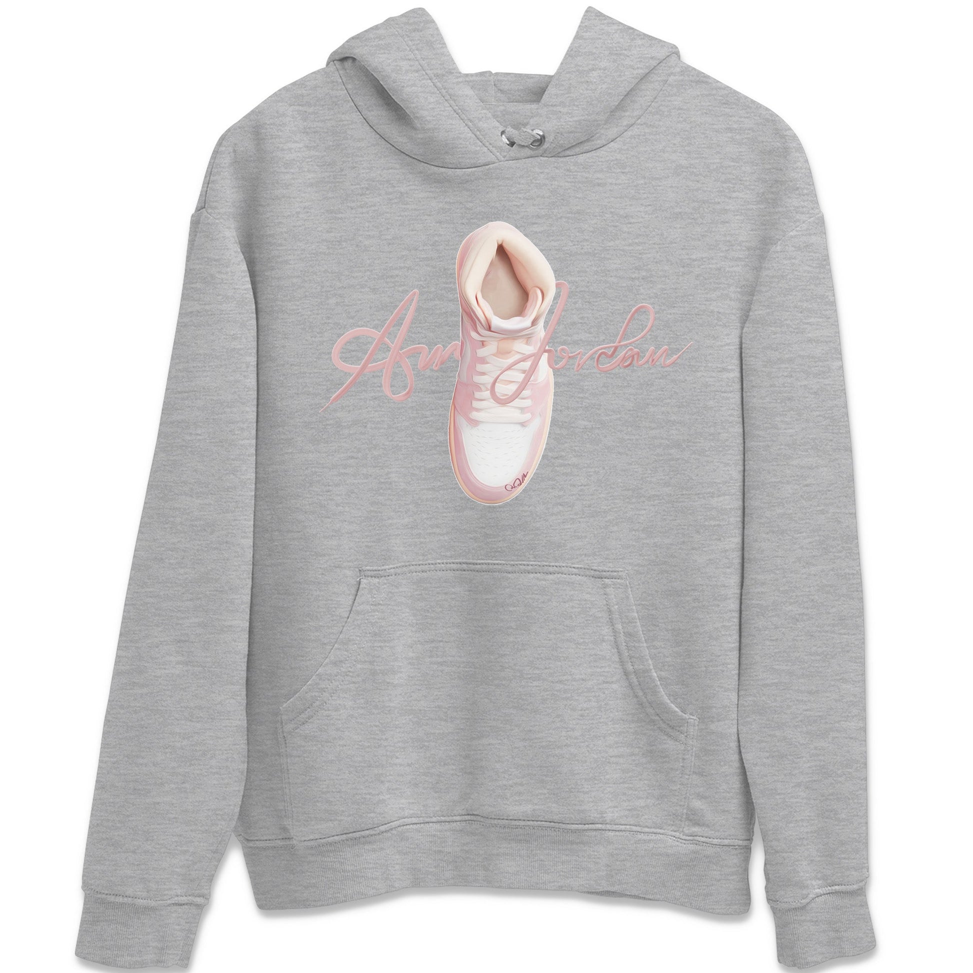 AJ1 Retro High OG Washed Pink Sneaker Match Tees Caligraphy Shoe Lace Sneaker Tees AJ1 Retro High OG Washed Pink Sneaker Release Tees Unisex Shirts Heather Grey 2